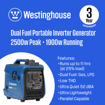 iGen2550DFc Inverter Generator - Dual Fuel with CO Sensor