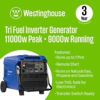 iGen11000TFc Inverter Generator - Tri-Fuel with CO Sensor