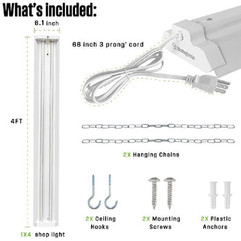 5000 Lumen LED Shop Light, 2 Pack