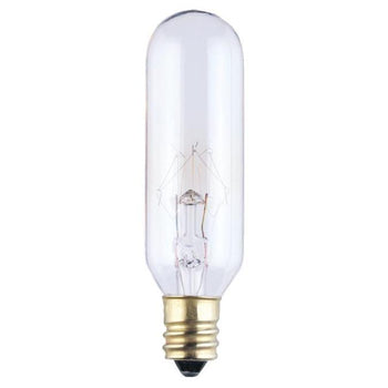 25 Watt T6 Incandescent Clear E12 (Candelabra) Base, 120 Volt, Box