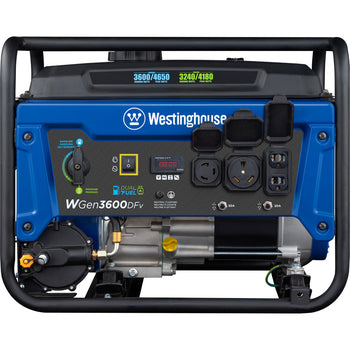 Westinghouse | WGen3600DFv portable generator front view on a white background.