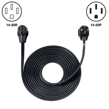25' Generator Cord: 50A 120/240V 14-50P to 14-50R