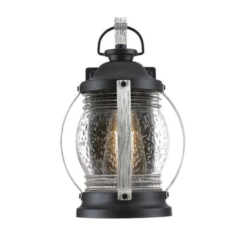 Canyon One-Light Outdoor Wall Fixture, Textured Black and Antique Ash Finish