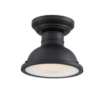 Orson 9-Inch One-Light Outdoor Semi-Flush Mount Ceiling Fixture, Textured Black Finish, Dark Sky Friendly