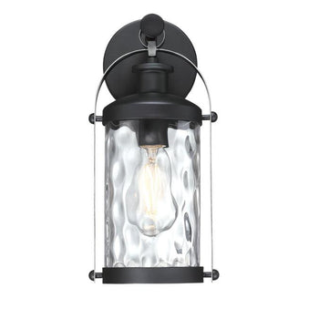 Courtland Grove One-Light Outdoor Wall Fixture, Matte Black and Antique Pewter Finish