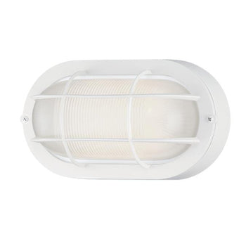 One-Light Dimmable LED Outdoor Wall Fixture, Textured White Finish