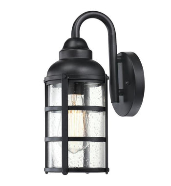 Rezner One-Light Outdoor Wall Fixture, Textured Black Finish