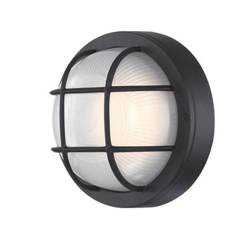 One-Light Dimmable LED Outdoor Wall Fixture, Textured Black Finish