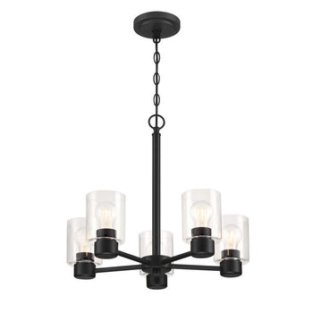 Sylvestre Five-Light Indoor Chandelier, Matte Black Finish