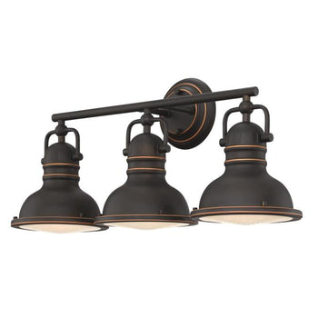 Boswell Three-Light Indoor Wall Fixture, Oil-Rubbed Bronze Finish with Highlights