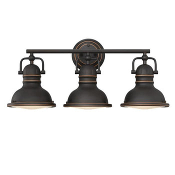 Boswell Three-Light Indoor Wall Fixture, Oil-Rubbed Bronze Finish with Highlights