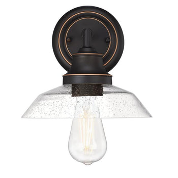 Iron Hill One-Light Indoor Wall Fixture, Oil-Rubbed Bronze Finish with Highlights
