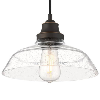 Iron Hill One-Light Indoor Pendant, Oil-Rubbed Bronze Finish with Highlights