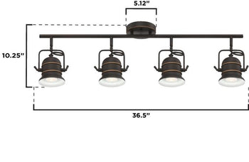 Boswell Four-Light Track Light Kit, Oil-Rubbed Bronze Finish with Highlights