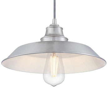 Iron Hill One-Light Indoor Pulley Pendant, Brushed Nickel Finish