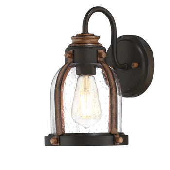 Cindy One-Light Indoor Wall Fixture, Oil-Rubbed Bronze Finish with Barnwood Accents