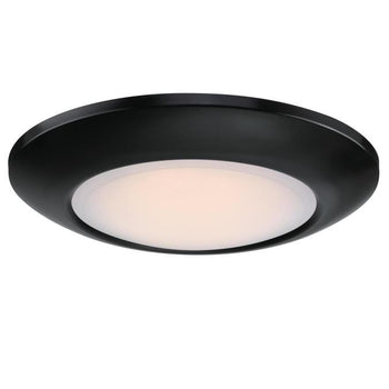 Makira 11-Inch 20-Watt Dimmable LED Indoor/Outdoor Flush Mount Ceiling Fixture with Color Temperature Selection, Black Finish