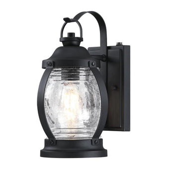 Canyon One-Light Outdoor Wall Fixture with Dusk-To-Dawn Sensor, Textured Black Finish