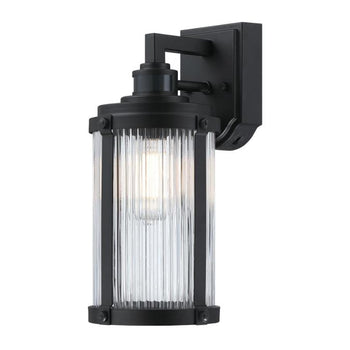 Armin One-Light Outdoor Wall Fixture with Motion Sensor, Textured Black Finish