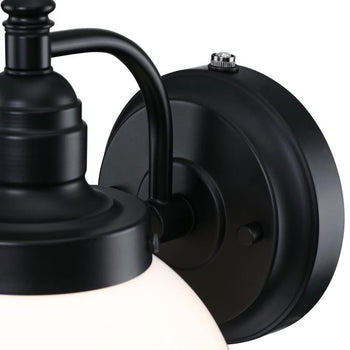 Eddystone One-Light Outdoor Wall Fixture with Dusk-To-Dawn Sensor, Matte Black Finish