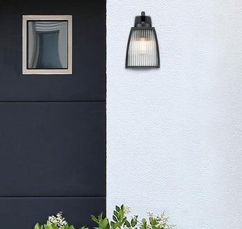 Niko One-Light Outdoor Wall Fixture, Textured Black Finish