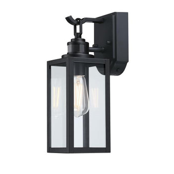 Victoria One-Light Outdoor Wall Fixture with Motion Sensor, Matte Black Finish