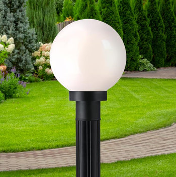One-Light Outdoor Polycarbonate Post-Top Fixture, Black Finish