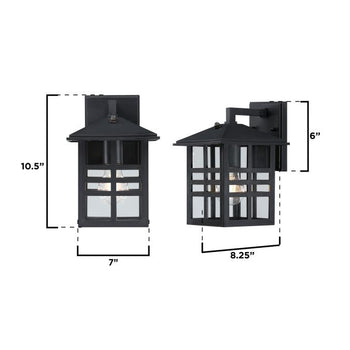 Caliste One-Light Outdoor Wall Fixture with Dusk-To-Dawn Sensor, Black Finish