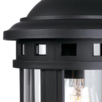 Belon One-Light Outdoor Wall Fixture with Dusk-To-Dawn Sensor, Black Finish