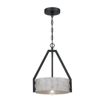 Callowhill One-Light Indoor Pendant, Matte Black and Antique Ash Finish