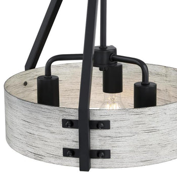 Callowhill Three-Light Indoor Chandelier, Matte Black and Antique Ash Finish