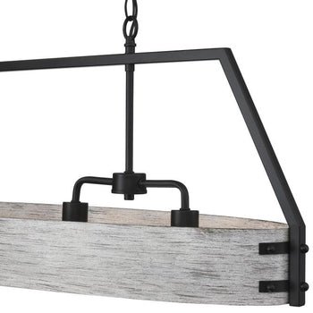 Callowhill Four-Light Indoor Chandelier, Matte Black and Antique Ash Finish