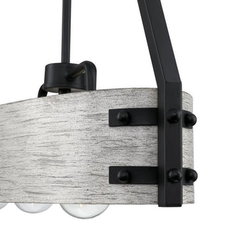 Callowhill Four-Light Indoor Chandelier, Matte Black and Antique Ash Finish