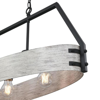 Callowhill Four-Light Indoor Chandelier, Matte Black and Antique Ash Finish