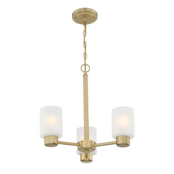 Sylvestre Three-Light Indoor Chandelier, Champagne Brass Finish