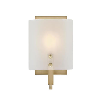 Enzo James One-Light Wall Fixture, Brushed Brass Finish