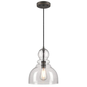 Fiona One-Light Indoor Pendant, Black-Bronze Finish with Highlights