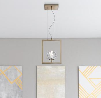 Zoa One-Light LED Indoor Pendant, Brushed Brass Finish