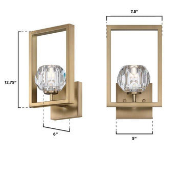 Zoa One-Light LED Indoor Wall Fixture, Brushed Brass Finish