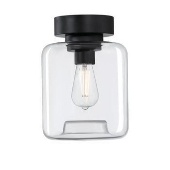 8 in. Judd 1-Light Semi-Flush, Matte Black Finish