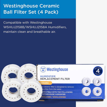 Set of 4 Ceramic Ball Filters for Humidifiers WSHUJ2083BK & WSHUJ2083