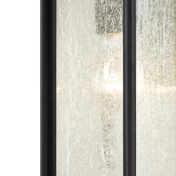 Clarissa One-Light Outdoor Wall Lantern, Oil Rubbed Bronze Finish with Highlights on Steel and Clear Seeded Glass