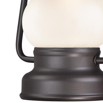 Santa Fe One-Light Outdoor Wall Lantern, Weathered Bronze Finish on Steel with Frosted Glass