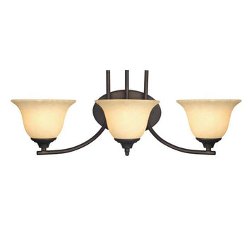 Kings Canyon Three-Light Interior Wall Fixture, Oil Rubbed Bronze Finish with Burnt Scavo Glass