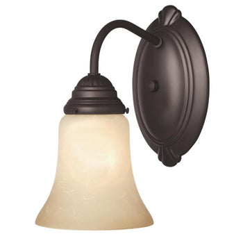 Trinity II One-Light Interior Wall Fixture, Oil Rubbed Bronze Finish with Aged Alabaster Glass