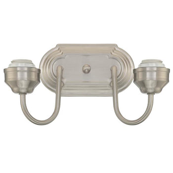 Two-Light Wall Fixture, Brushed Nickel Finish