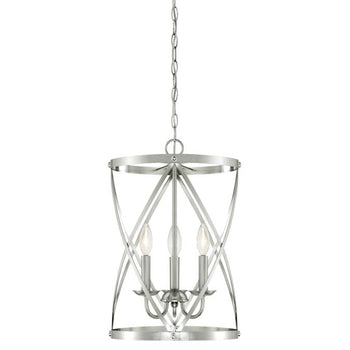 Isadora Three-Light Indoor Chandelier, Brushed Nickel Finish