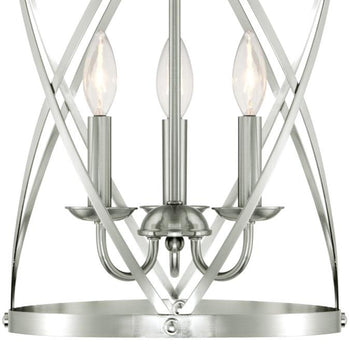 Isadora Three-Light Indoor Chandelier, Brushed Nickel Finish