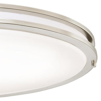 Lauderdale 32-1/2-Inch Oval Dimmable LED Indoor Flush Mount Ceiling Fixture, Brushed Nickel Finish