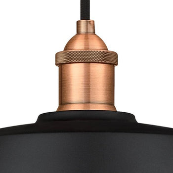Ida One-Light Indoor Pendant, Matte Black and Washed Copper Finish